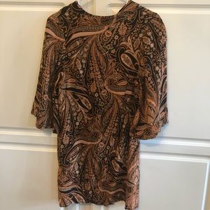 3/4 sleeve paisley dress